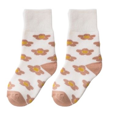 Bulk Kids Socks Flower Crew Cushion