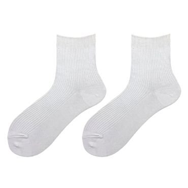 Solid White Anklet School Socks Manufacturer HJCQ2022W