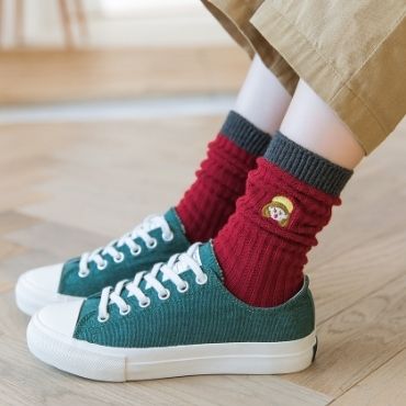 Embroided Slouch Socks in Bulk