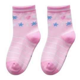 Pink Girls' Cotton Bulk Crews Socks