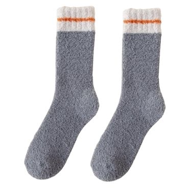 Grey Crew Fluffy Socks