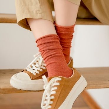 Orange Slouch Socks in Bulk
