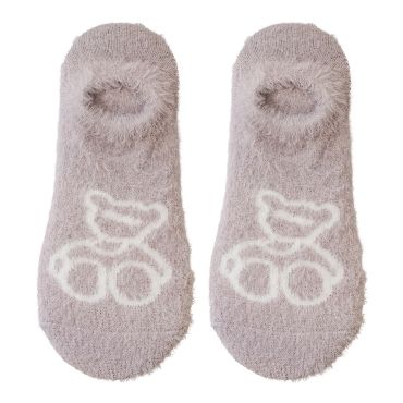 Bear Fuzzy No Show Socks