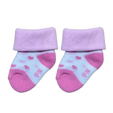 pink turn cuff cotton baby socks wholesale