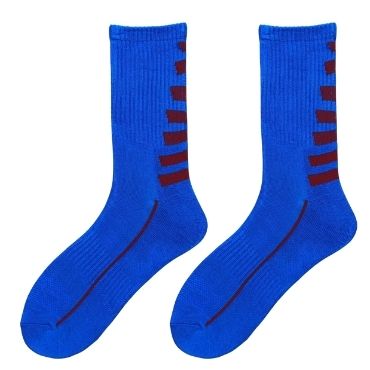 Blue Half Cushion Polyester Socks Wholesale