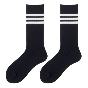 Black Long Tube Cotton School Socks  Manufacturer HJWD1107B