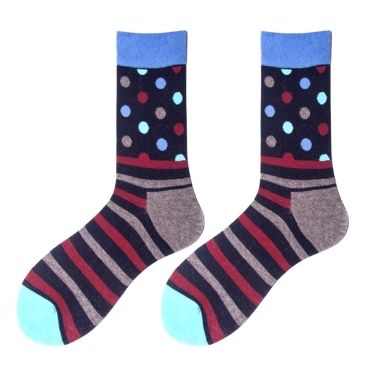 Wholesale Men's Socks - Stripe & Dot Crew