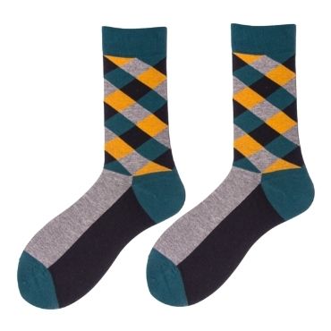 Wholesale Men's Socks - Black & Green Dress Socks