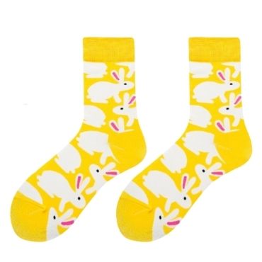 Yellow Rabbit Cotton Crew Bulk Women's Socks